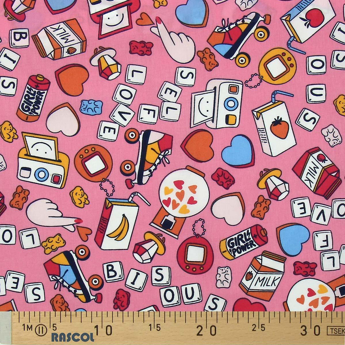 Cotton poplin fabric - Girl Power Pink