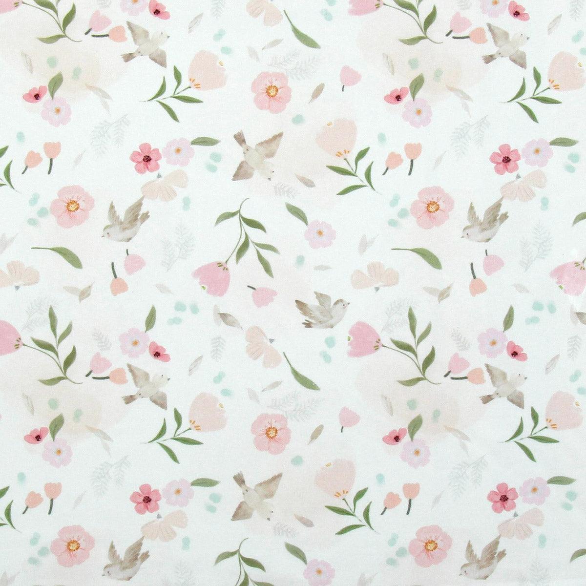 Cotton poplin fabric - White and pink loan