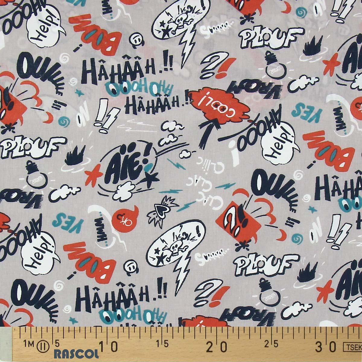 Cotton poplin fabric - Cool gray and blue