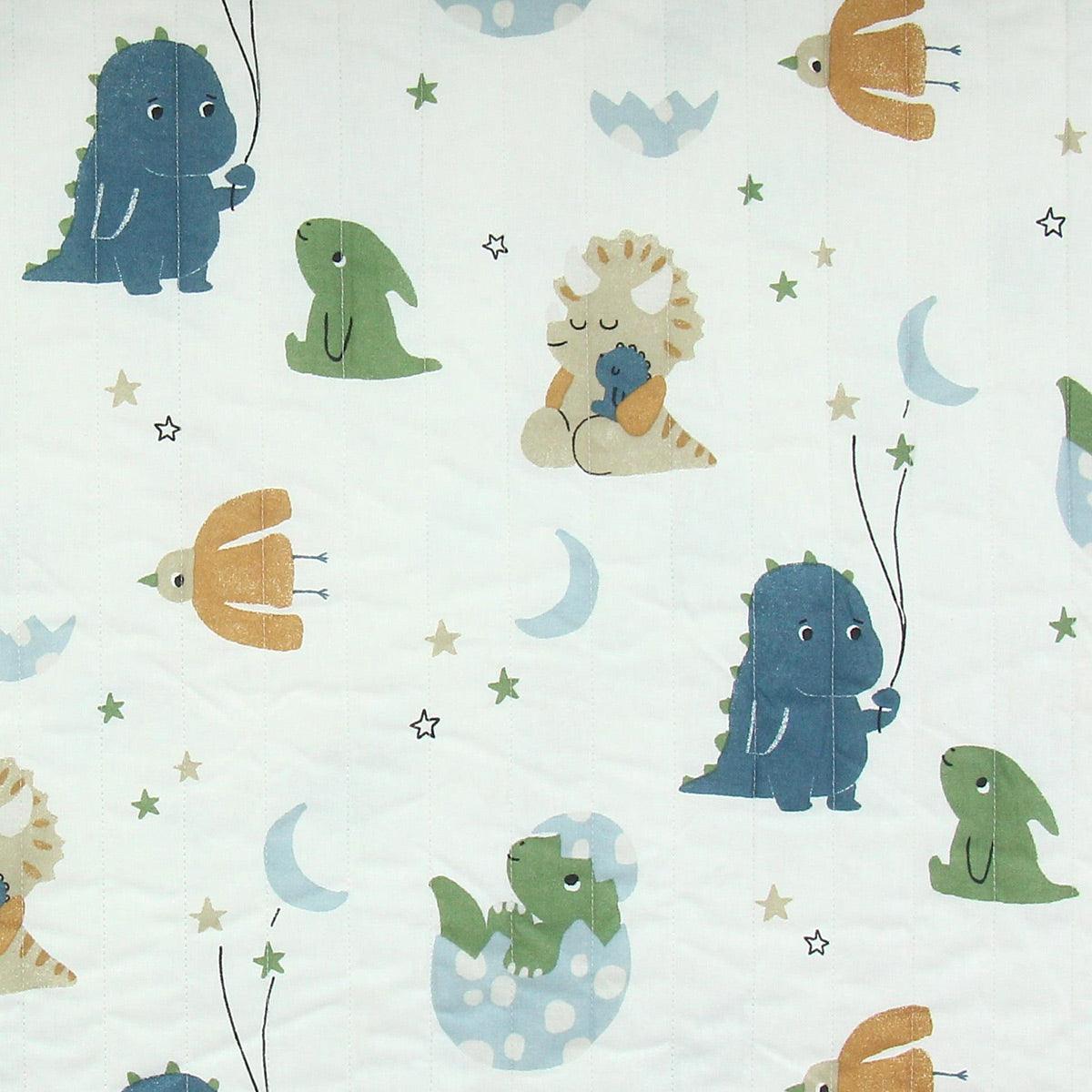 Cotton fabric Matelassé - Dragons and stars