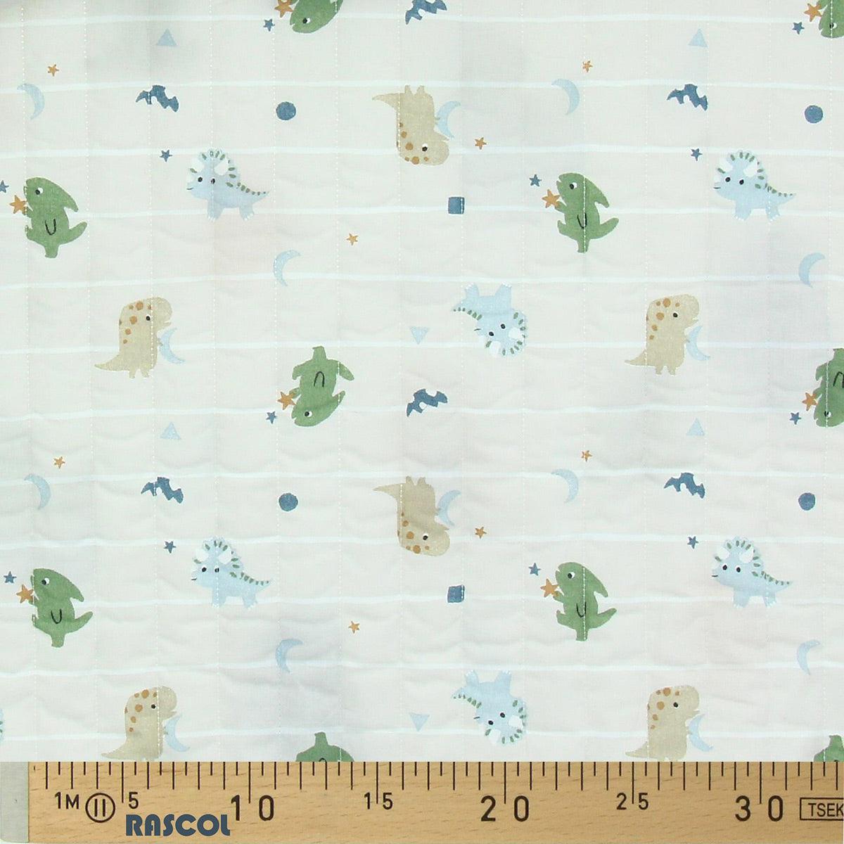 Cotton fabric Matelassé - Dragons and stars