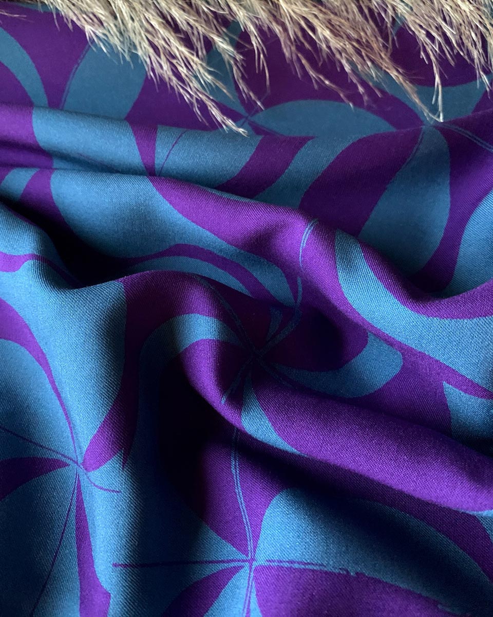 Tissu twill de viscose Purple retro - My Dress Made