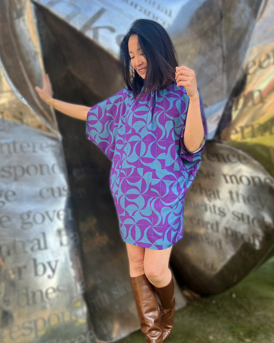 Tissu twill de viscose Purple retro - My Dress Made