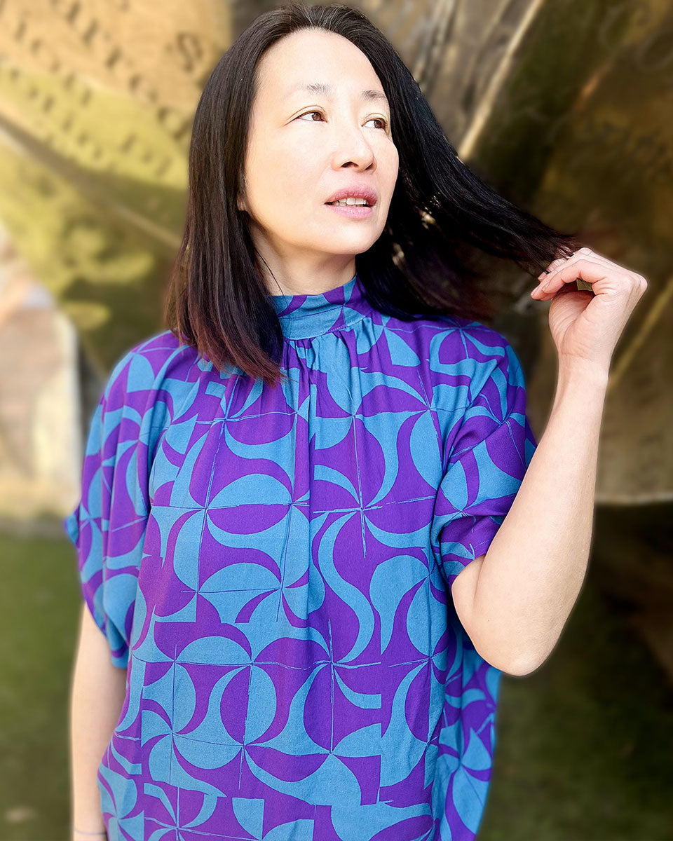 Tissu twill de viscose Purple retro - My Dress Made