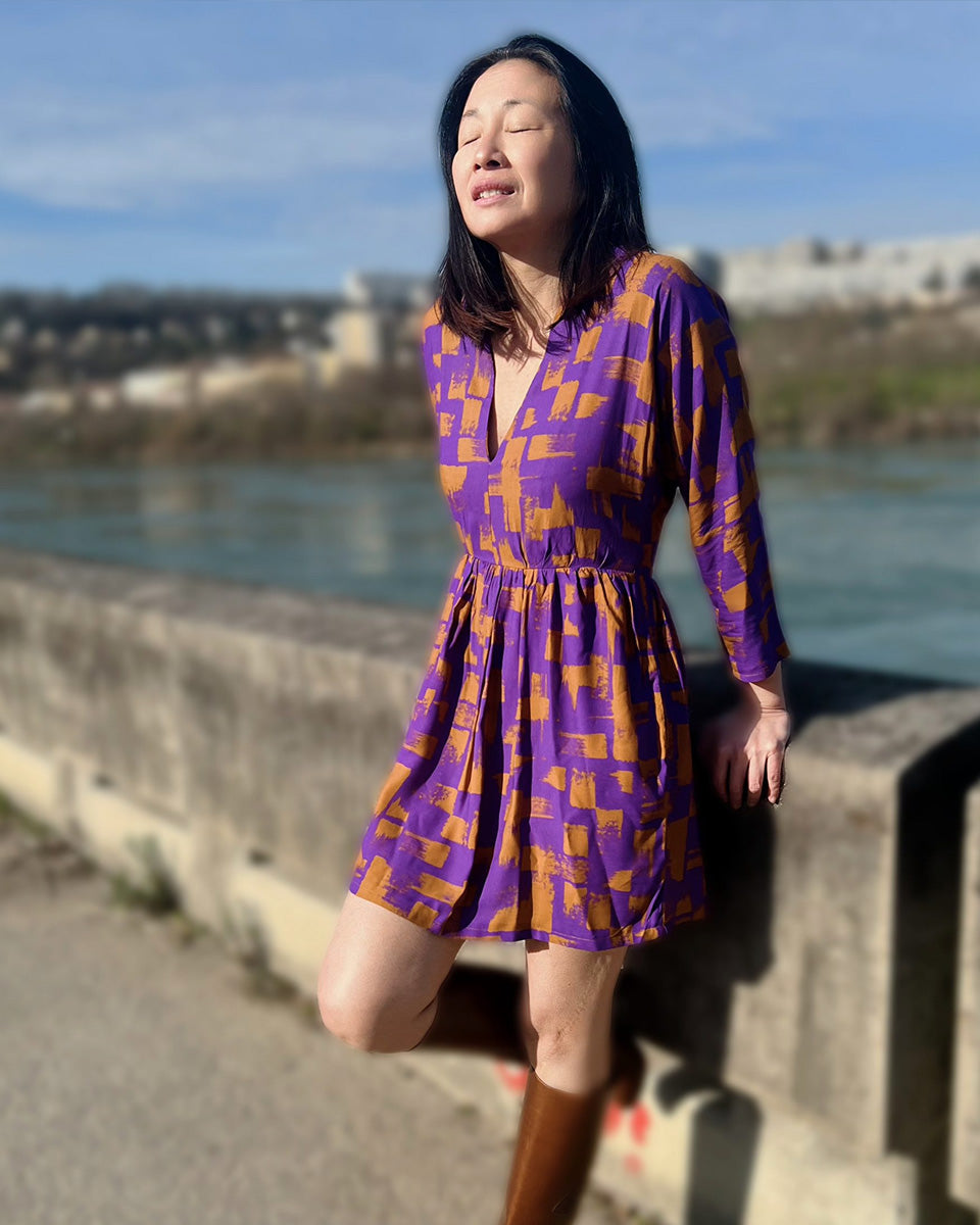 Tissu twill de viscose Purple rain - My Dress Made