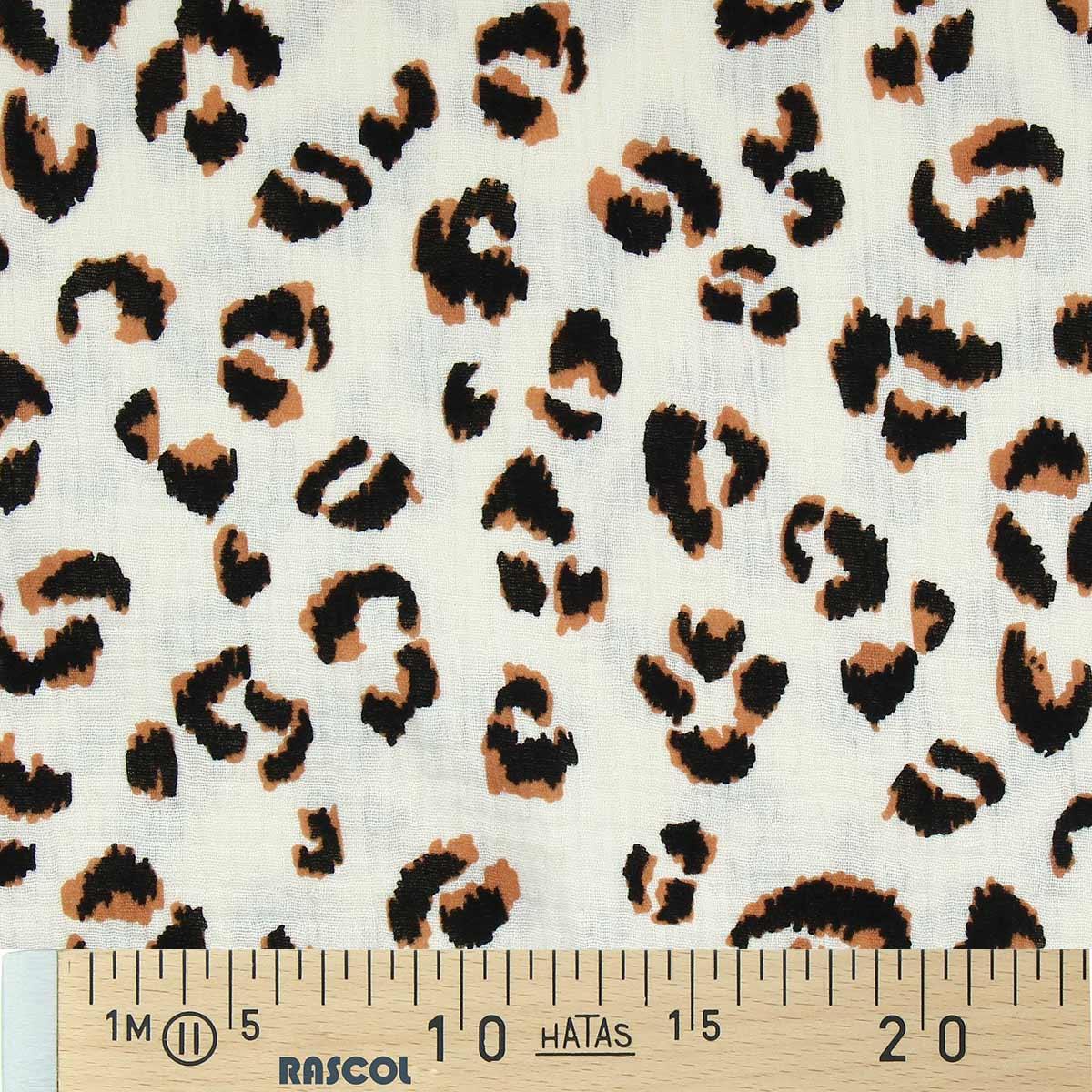 Faume double fawn - ecru and brown fabric