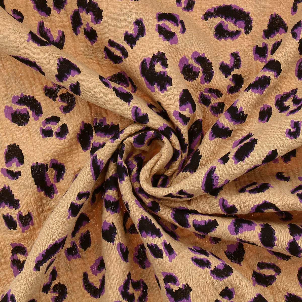 Double fabric fawn - brown and purple