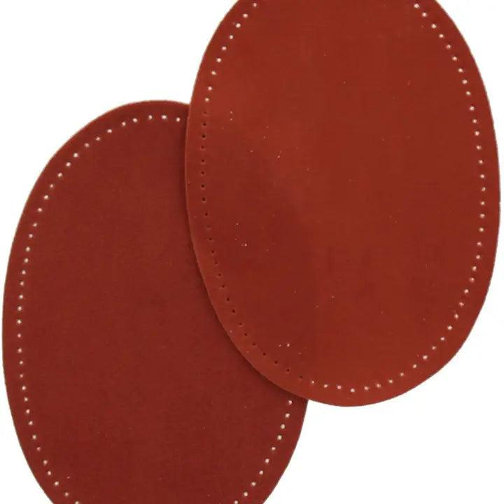 Pair elbow elbows and knees - imitation suede terracotta