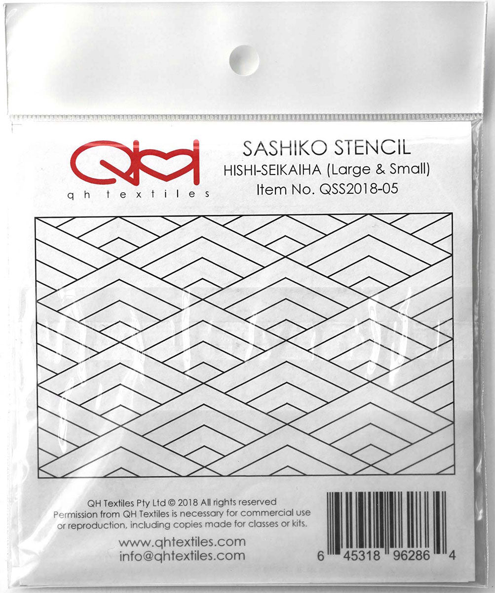 2 Vorlagen für Sashiko -Schablone - Hishi -Seikaiha