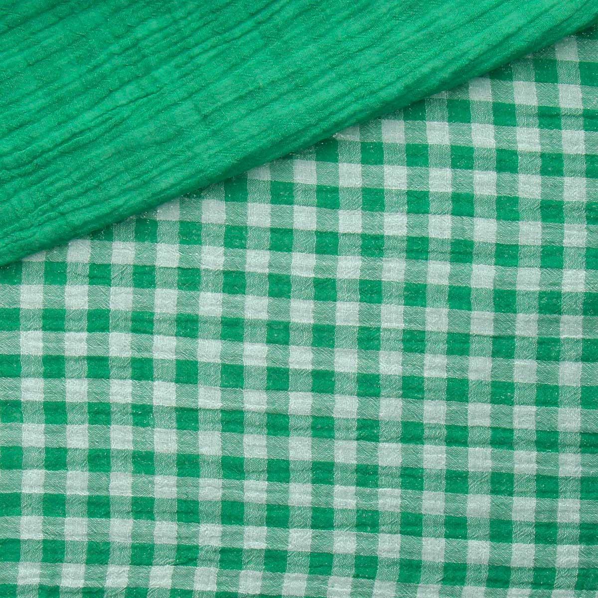 Double fabric gasel gingible gauger - clover and broken white