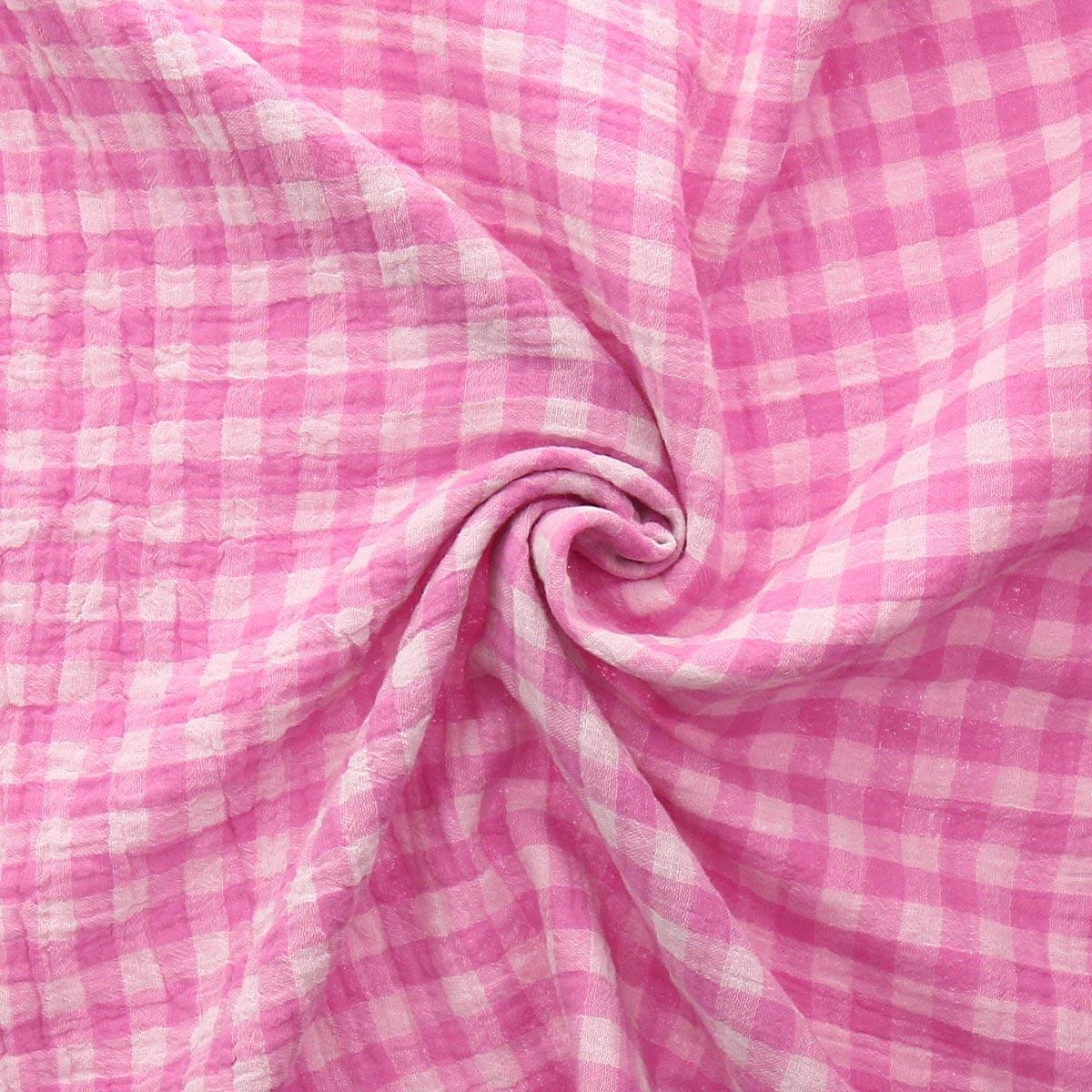 Double fabric gauze gingshor - candy and broken white