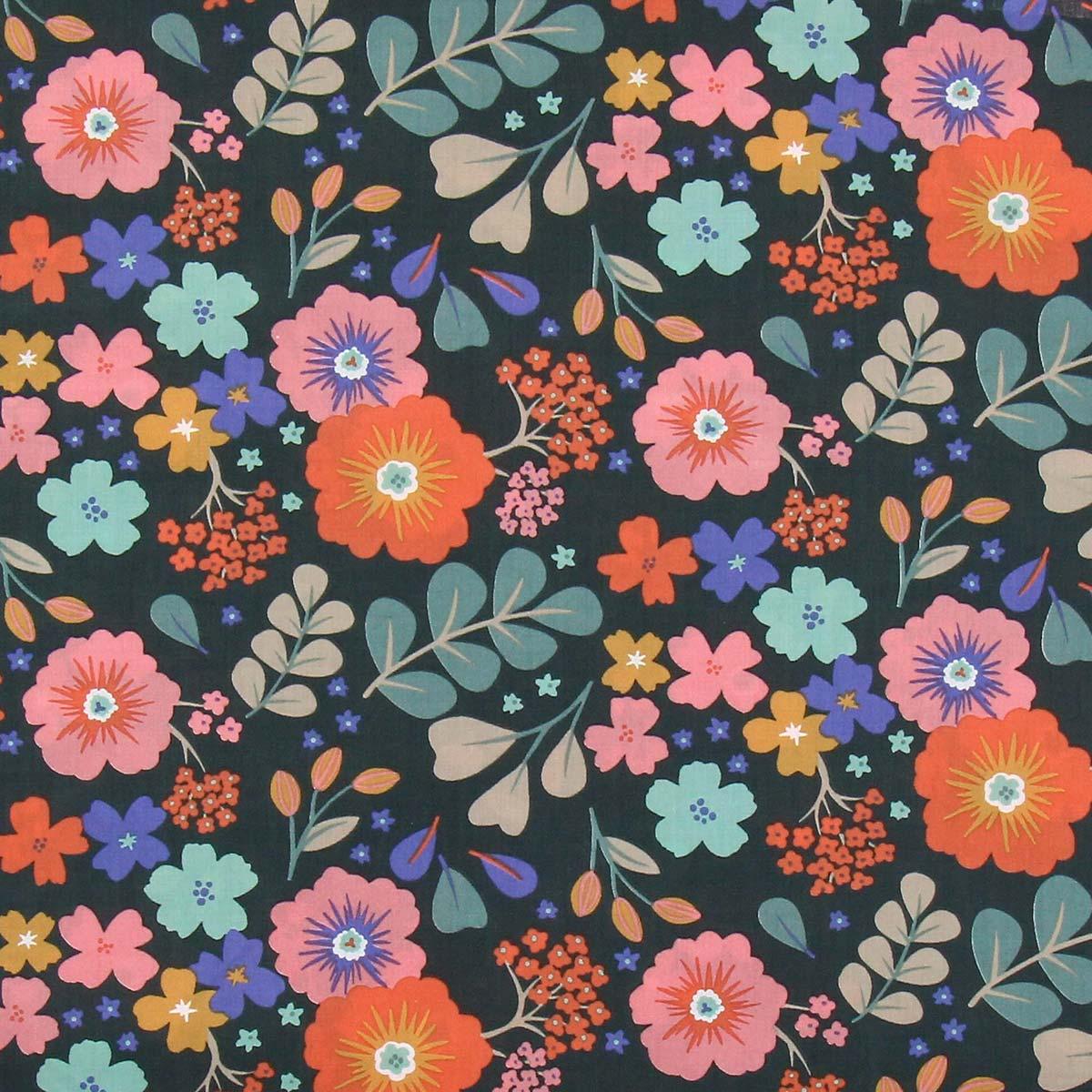 Cotton poplin fabric - Flower bouquet