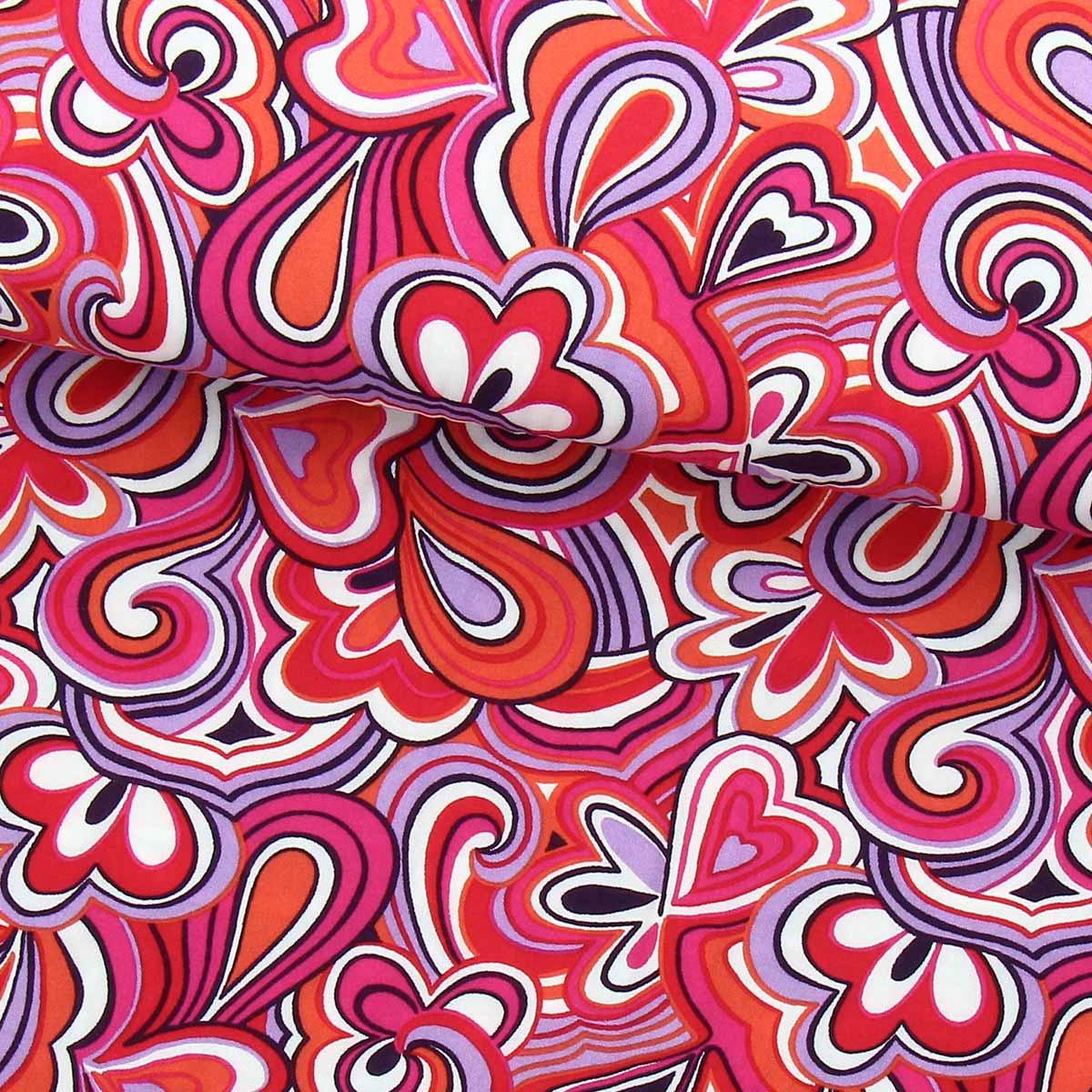 Fantasy Viscose Stoff - Retro Pink