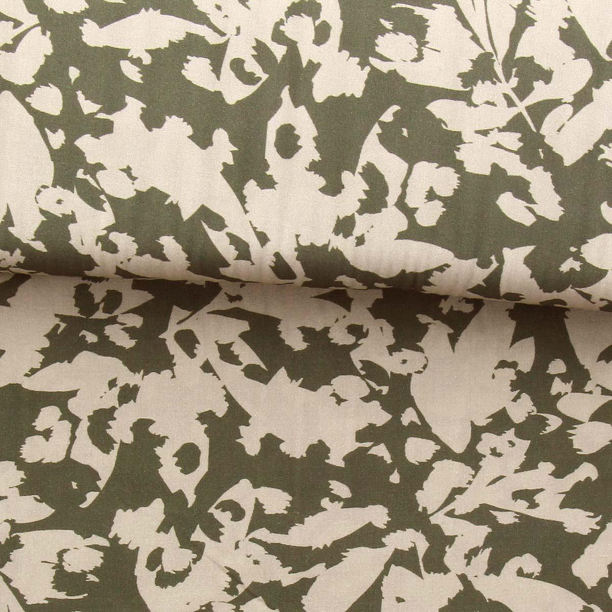 Fantasy viscose fabric - Khaki abstract