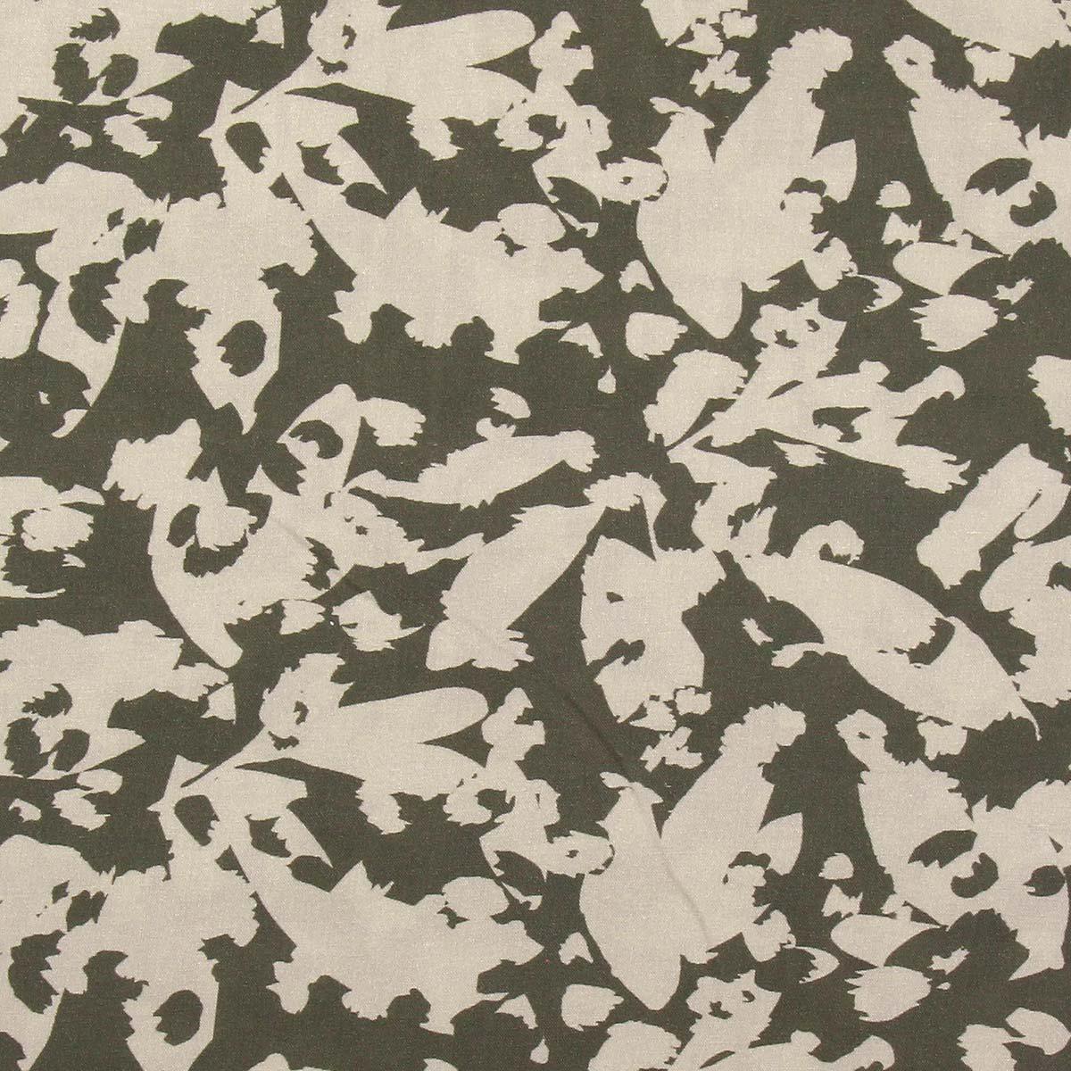 Fantasy viscose fabric - Khaki abstract