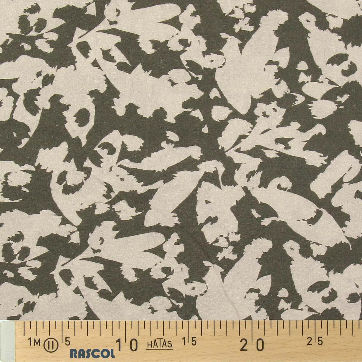 Fantasy viscose fabric - Khaki abstract