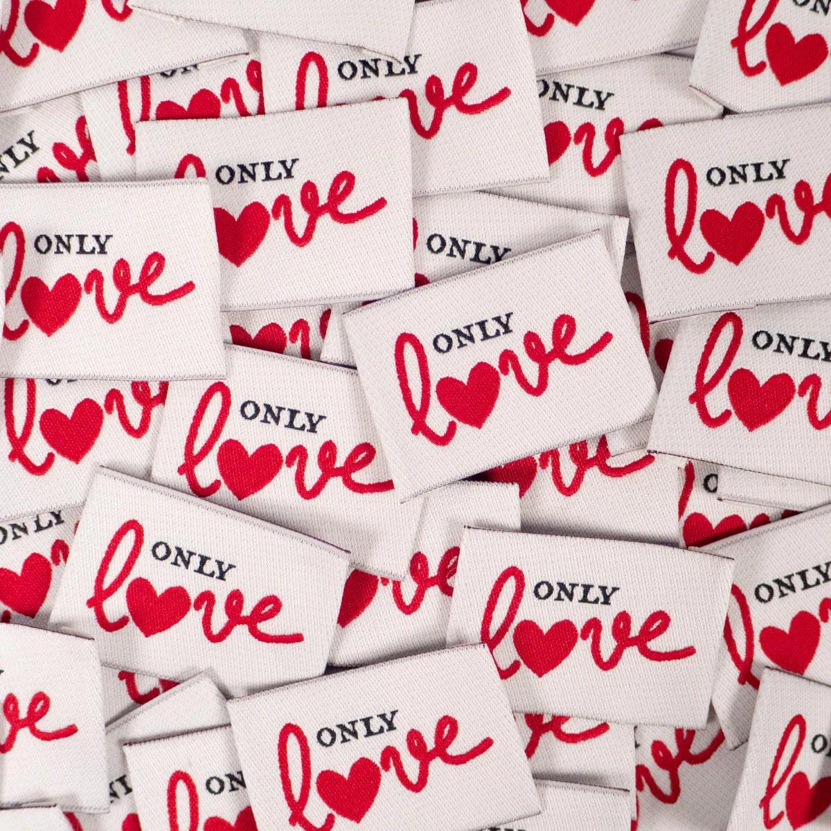 Set of 5 woven labels - Only Love