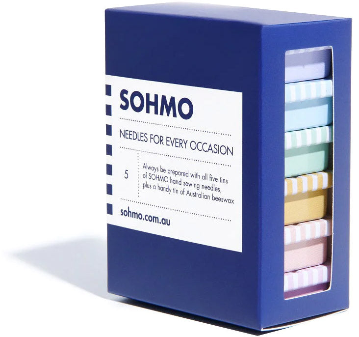 Box of 5 boxes of 100 needles and Sohmo Abeille wax