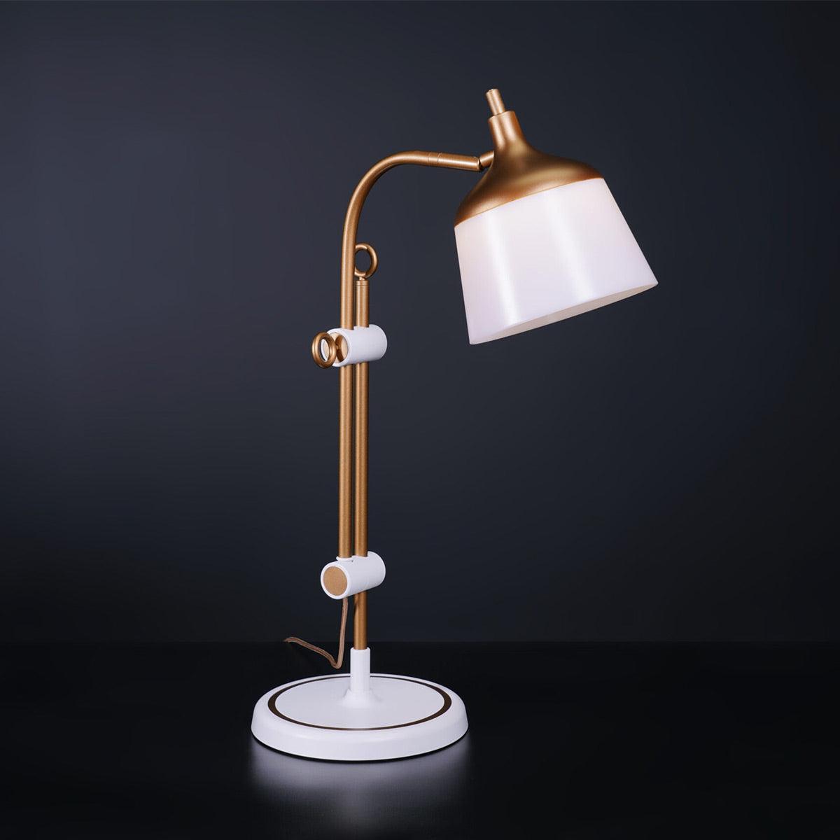 Table lamp with magnifying magnifying glass, tray and phone pliers