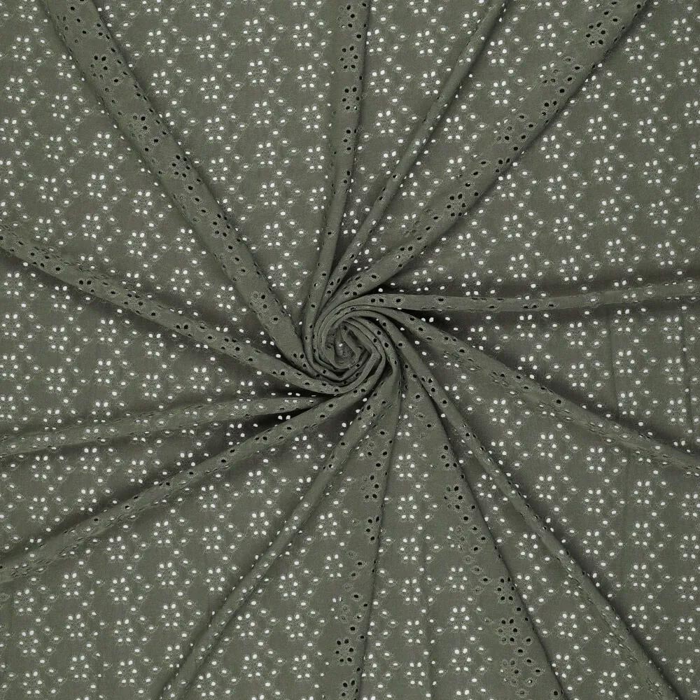 Extendable English embroidery fabric - Dark Khaki