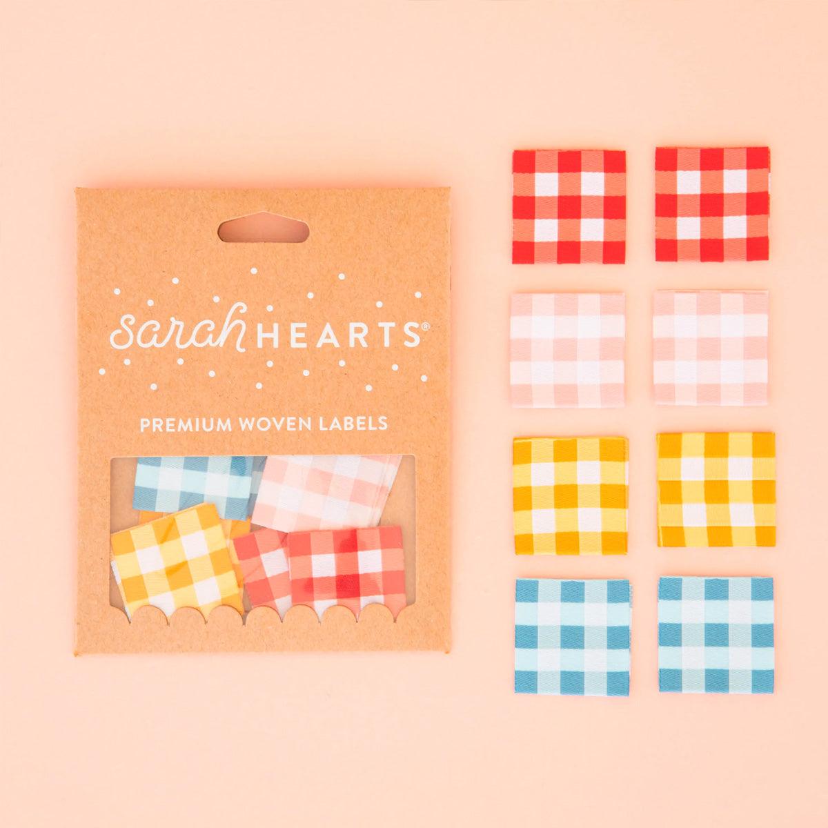 Lot de 8 étiquettes tissées - Gingham Multipack