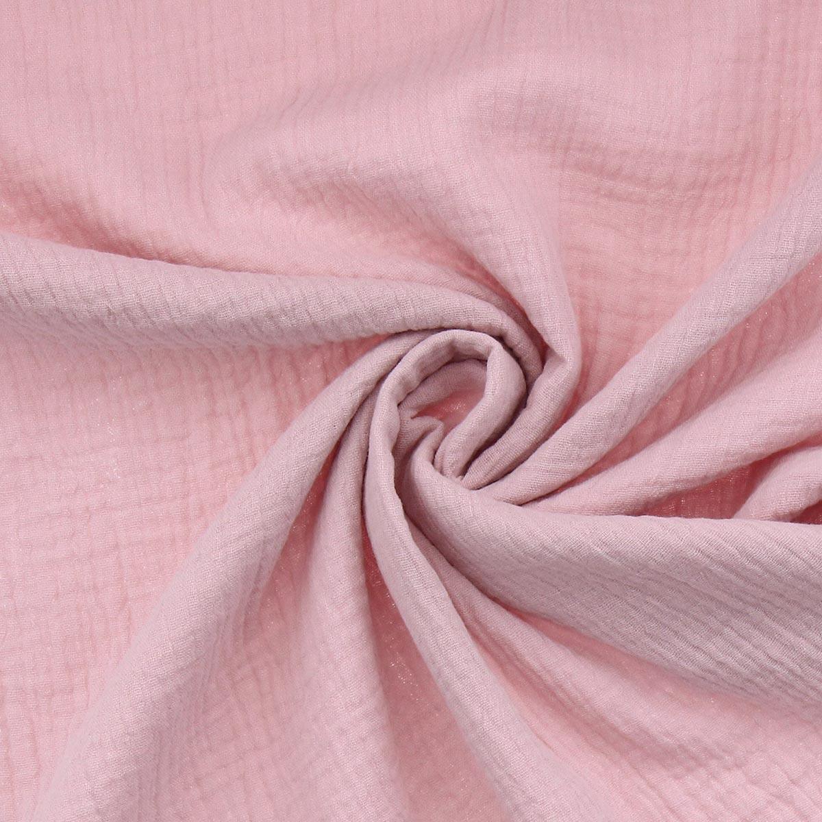 Cotton gauze double fabric - Old pink