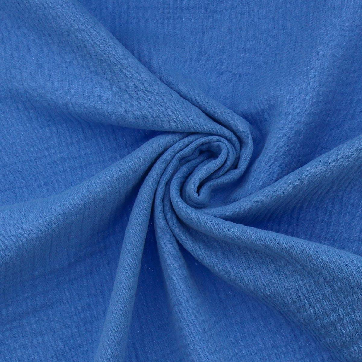 Cotton gauze double fabric - Cobalt blue