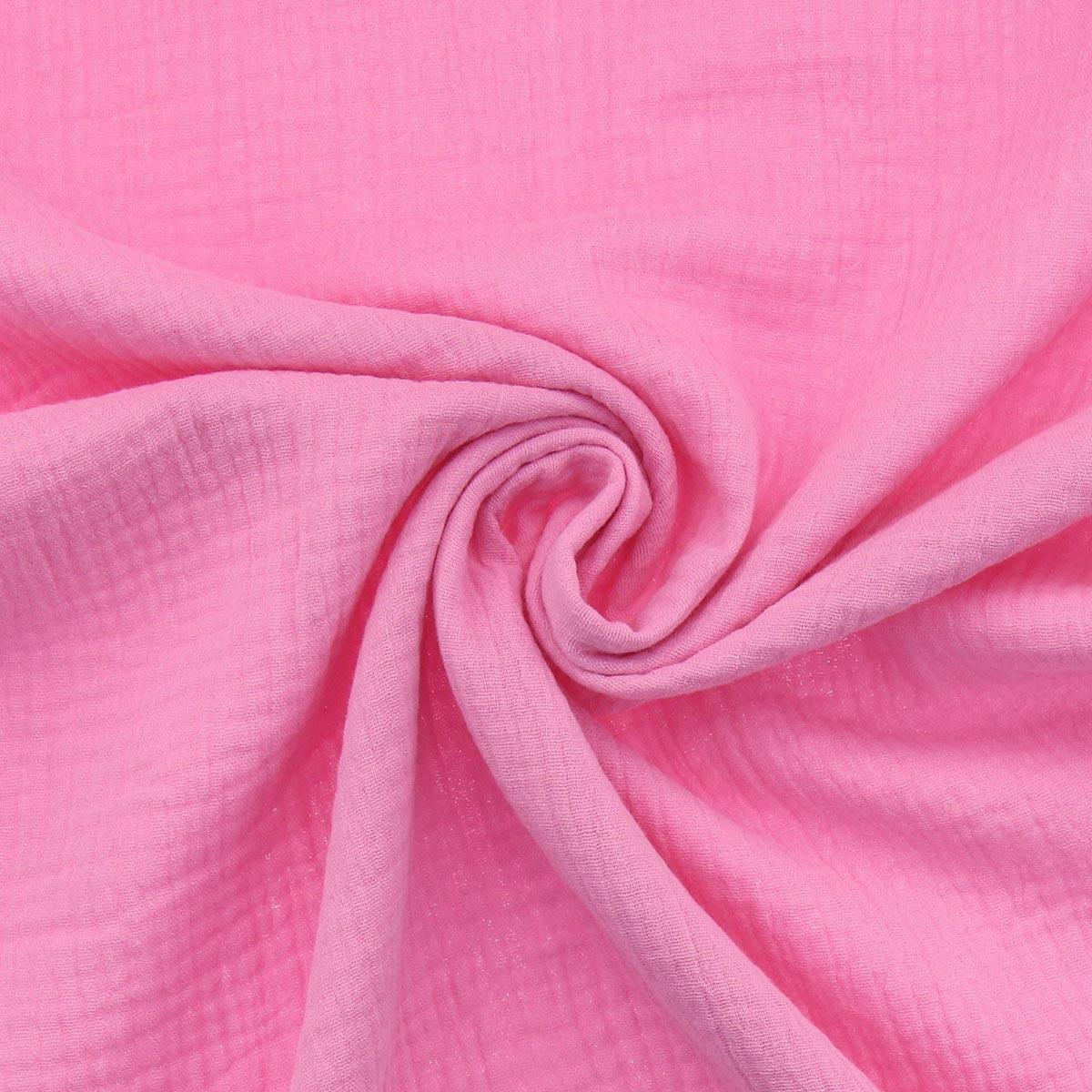 Cotton gauze double fabric - candy pink