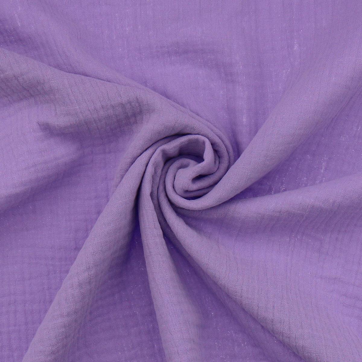 Tissu double gaze de coton - Lilas vif