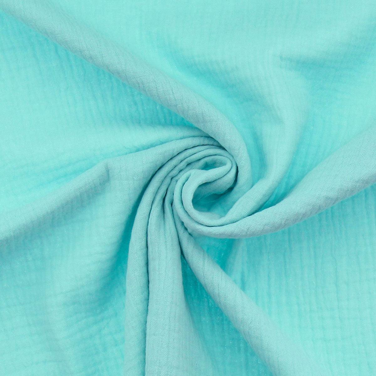 Cotton gauze double fabric - Pacific blue