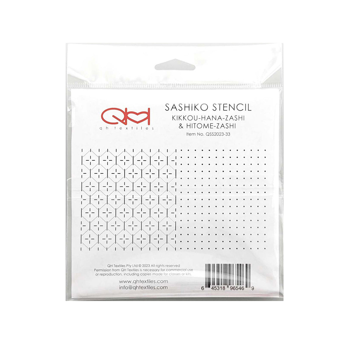 Set de 2 gabarits pour sashiko stencil - Kikkou-Hana-Zashi & Hitome-Zashi