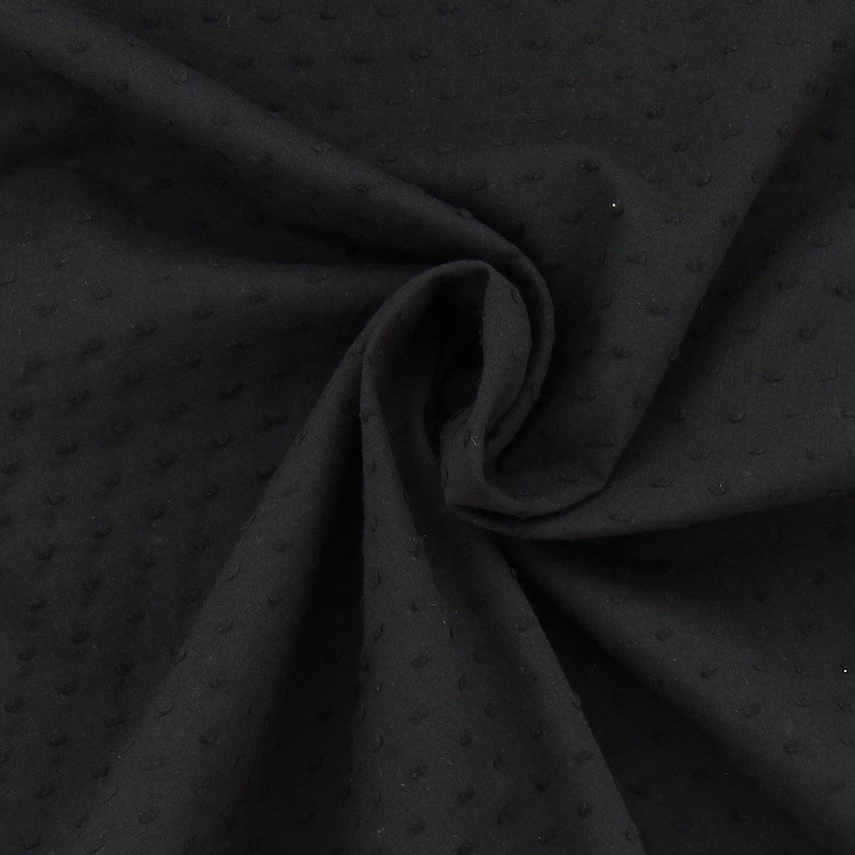 Tissu coton plumetis - Noir