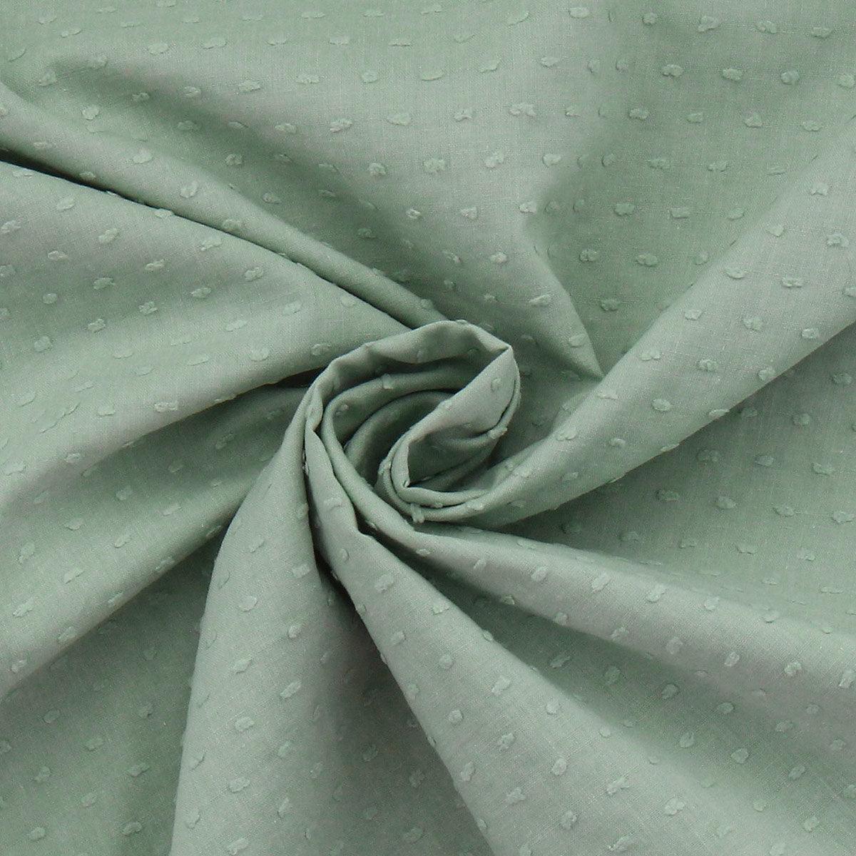 Plumetis cotton fabric - gray green