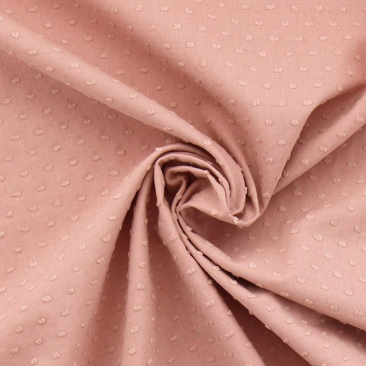 Plumetis cotton fabric - Old pink