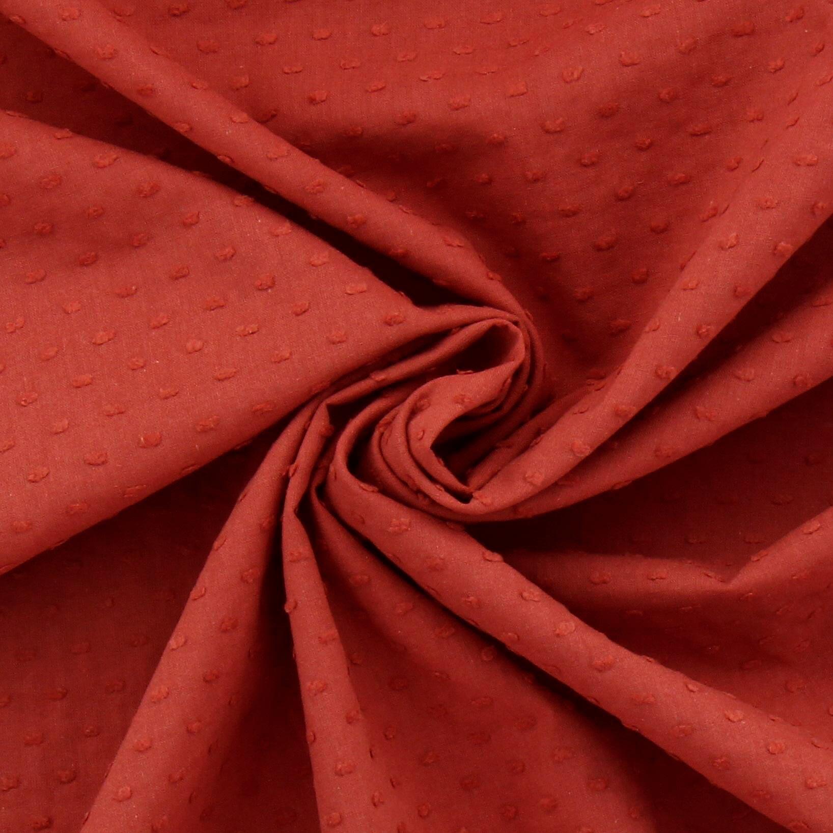 Plumetis cotton fabric - Terracotta