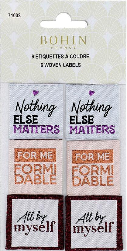 Set of 6 sewing labels - Songs