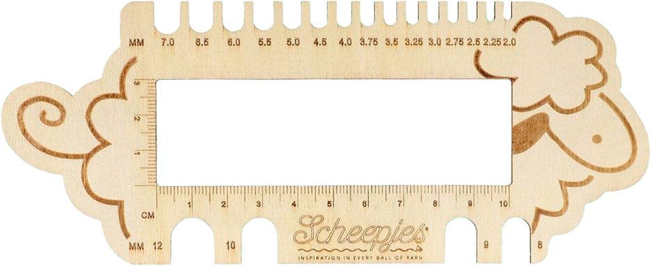 SCHEEPJES wooden multifunction knitting gauge