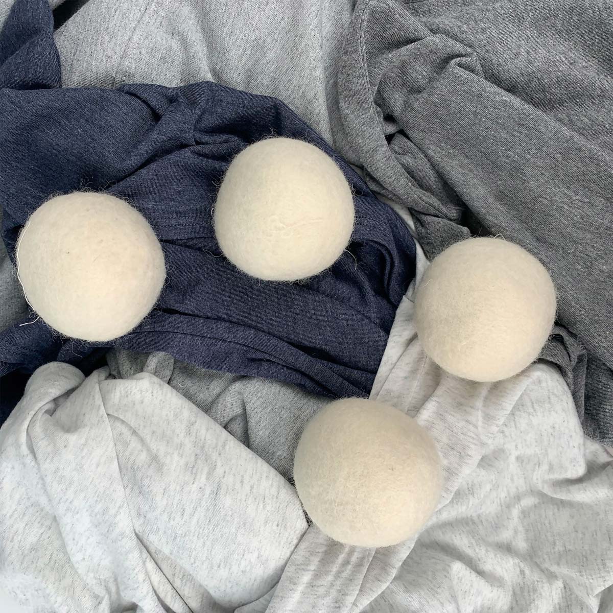 Lot de 4 balles de séchage en laine pour sèche linge