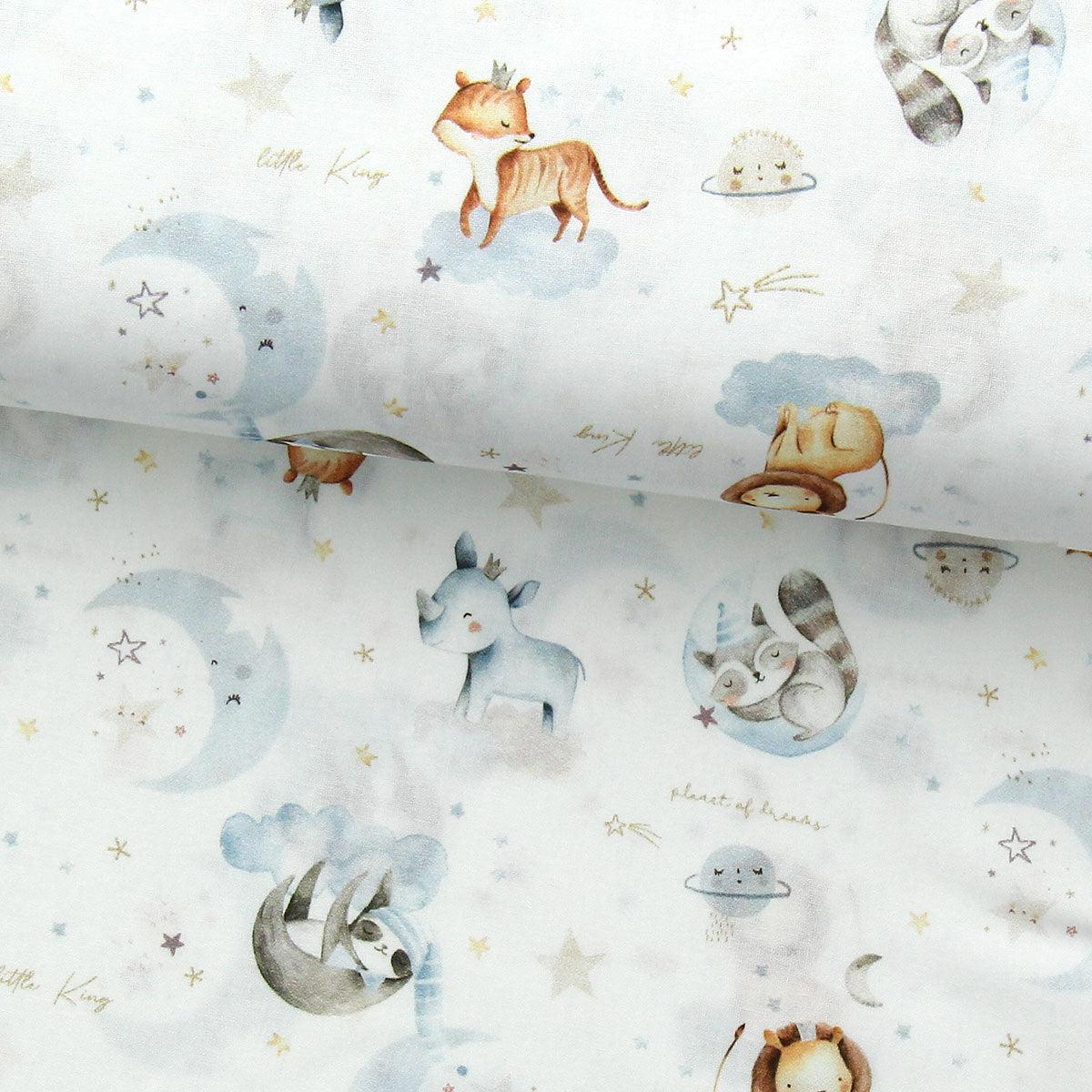 Cotton poplin fabric - Animals and night