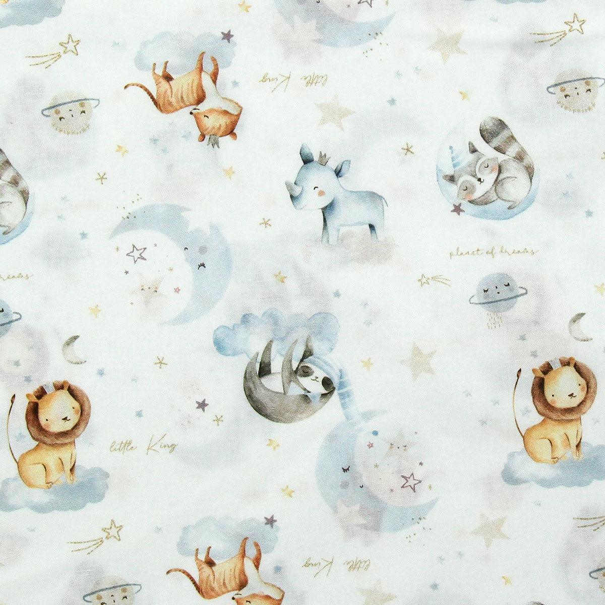 Cotton poplin fabric - Animals and night