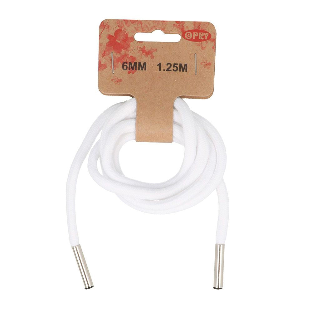 Sweatshirt cord with tips - white