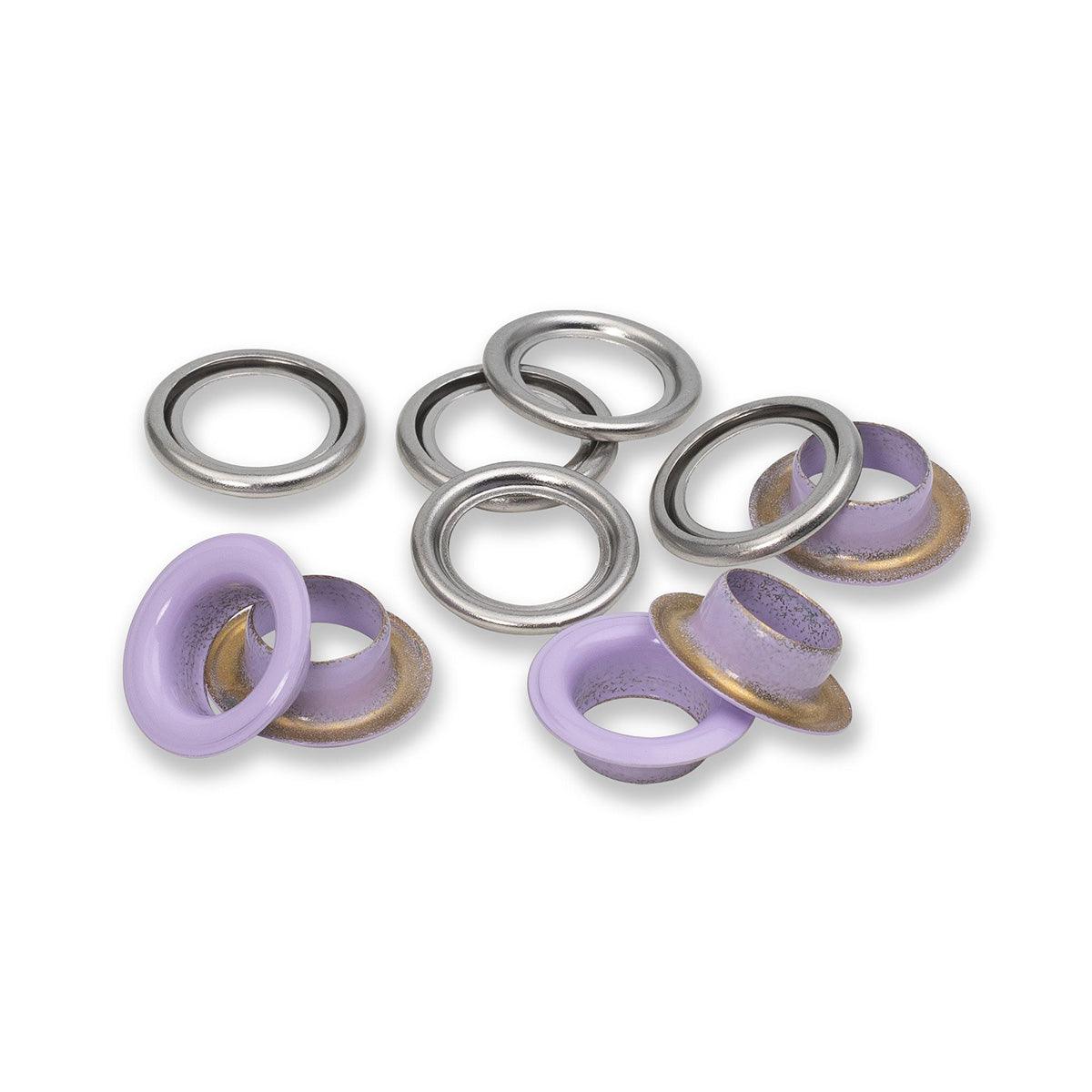 Boite de 15 oeillets avec rondelles 11 mm - Lilas