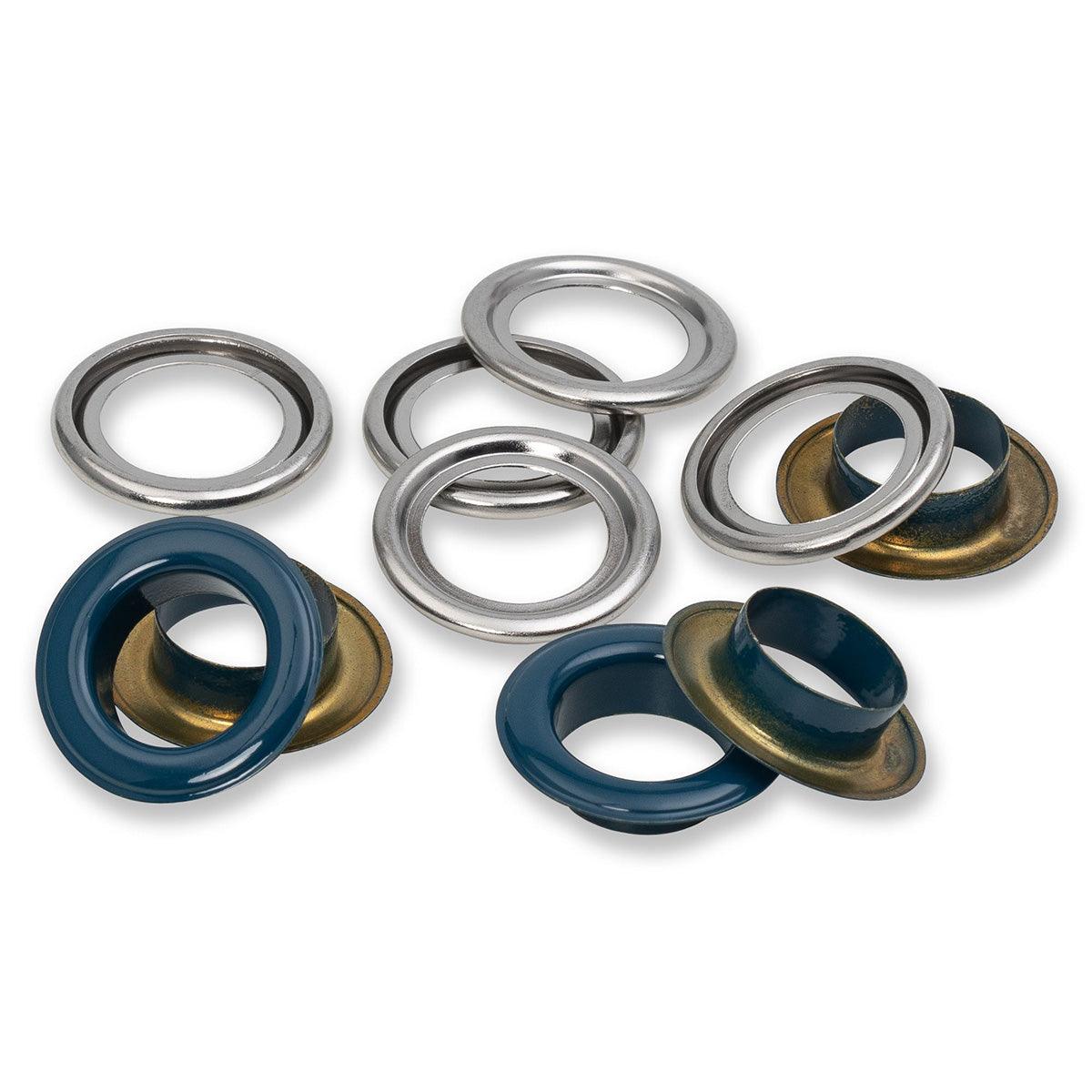 Box of 15 eyelets with 14 mm - Navy washers