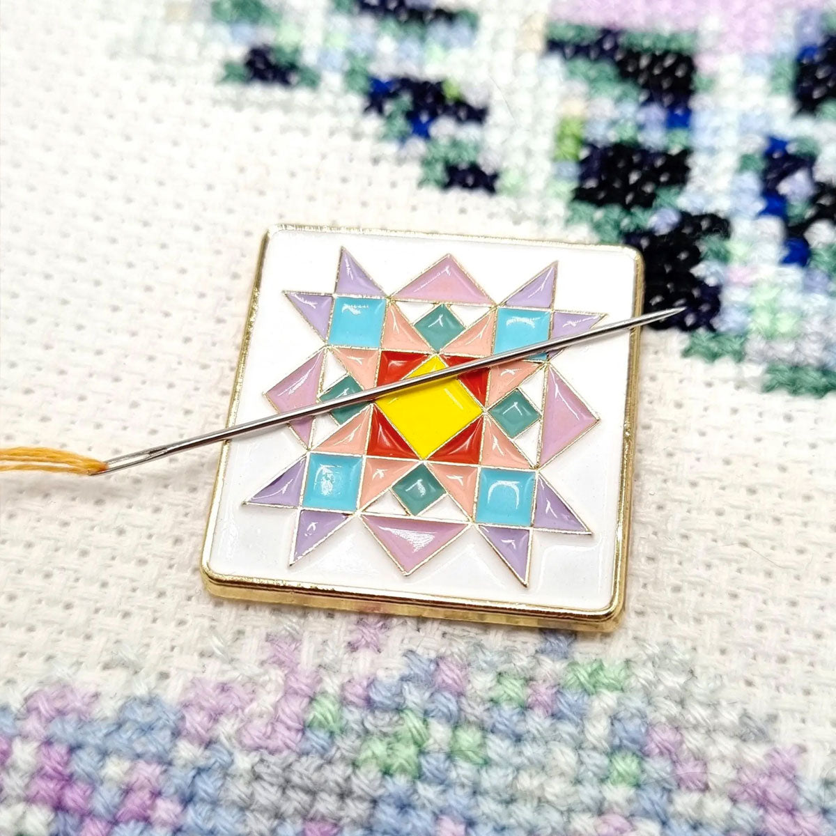 Porte-aiguilles aimanté - Quilt block