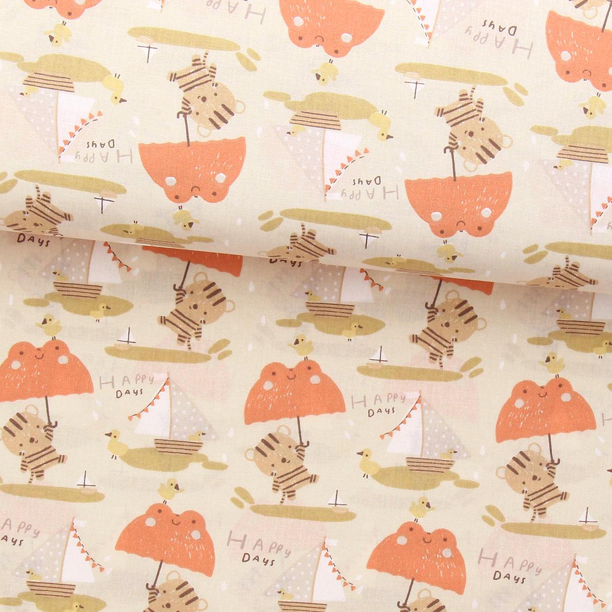 Tissu popeline de coton - Woola beige