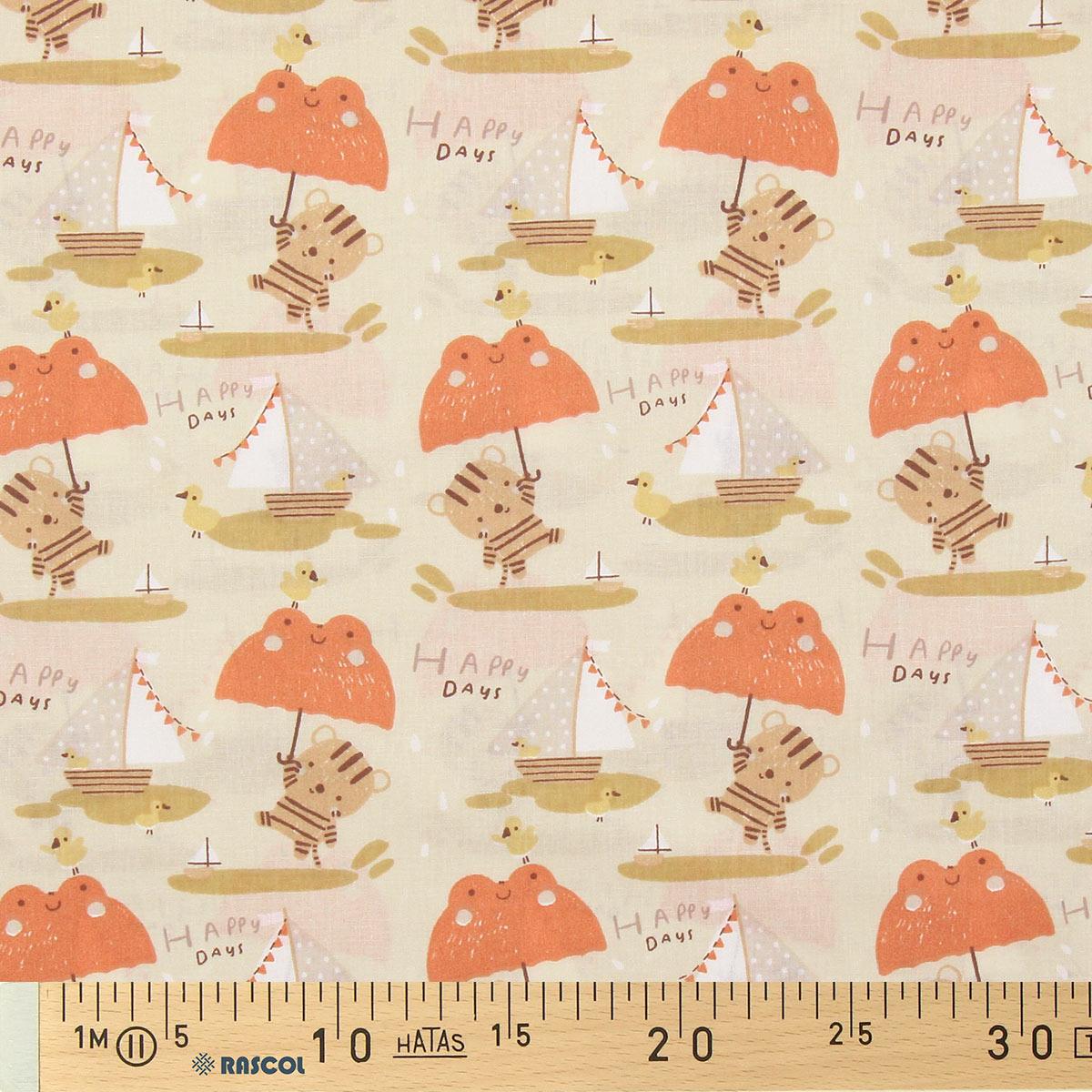 Cotton poplin fabric - Woola Beige