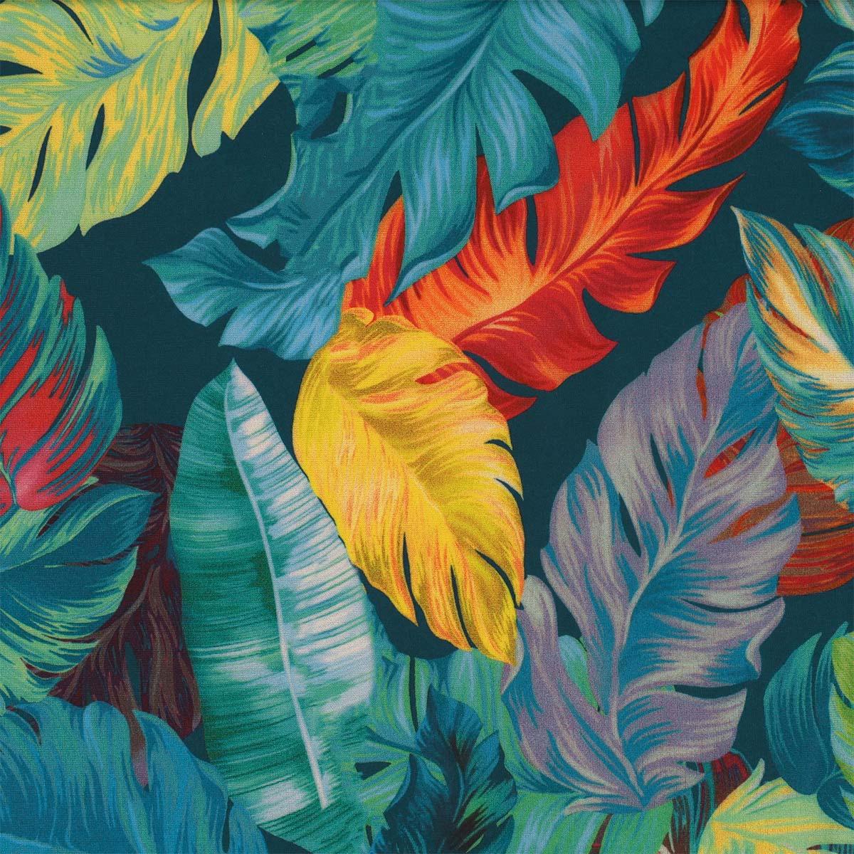 Printed jersey fabric - leaves