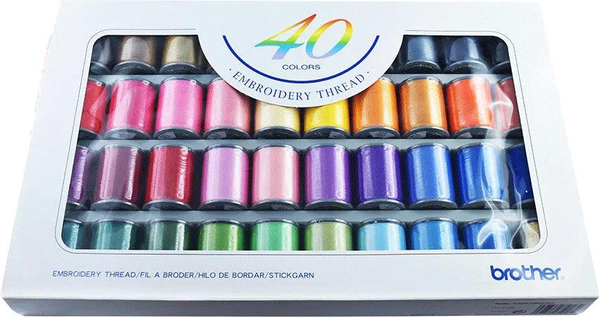 Bottle of 40 coils of Brother's embroidery wires