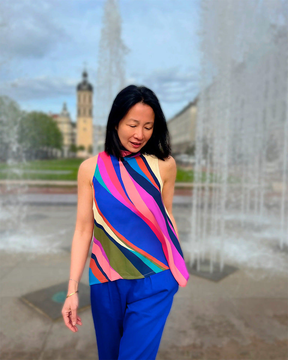 Regenbogen Viskose Twill Stoff - Mein Kleid gemacht