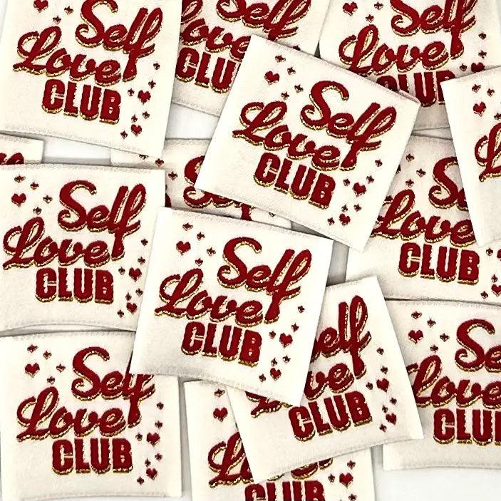 Lot de 5 étiquettes tissées à coudre Self Love Club